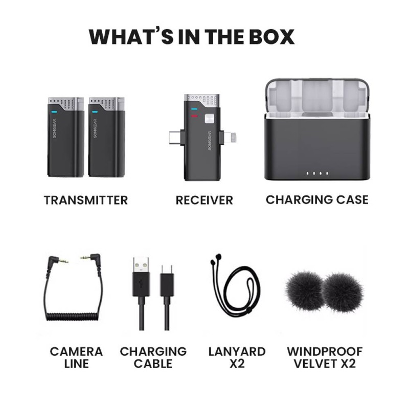 SonicGear Wireless 2x Lavalier ClipOn Microphones - WLM3000 DUO - SonicGear Wireless 2x Lavalier ClipOn Microphones