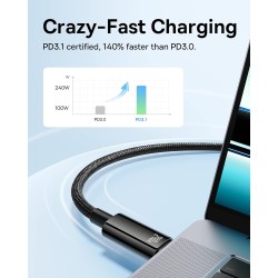 Baseus Cable USB-C to USB-C Tungsten Gold Black - 240W 1.0m — Buy in Cyprus with Fast Delivery