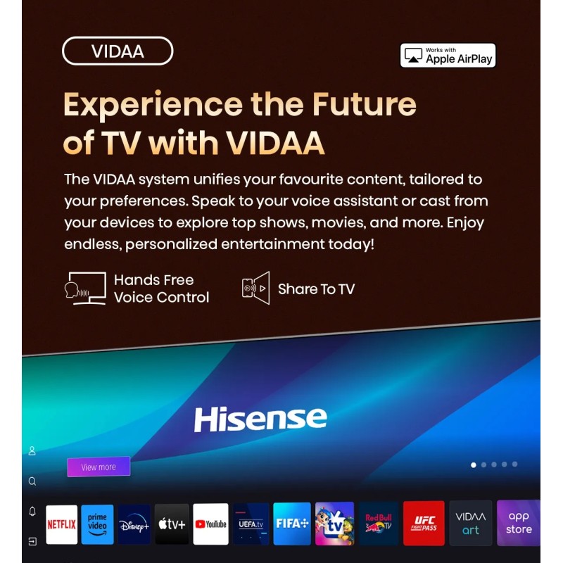 Hisense TV - 55A85N - 55'' 4K Smart OLED 120Hz TV — Buy in Cyprus with Fast Delivery