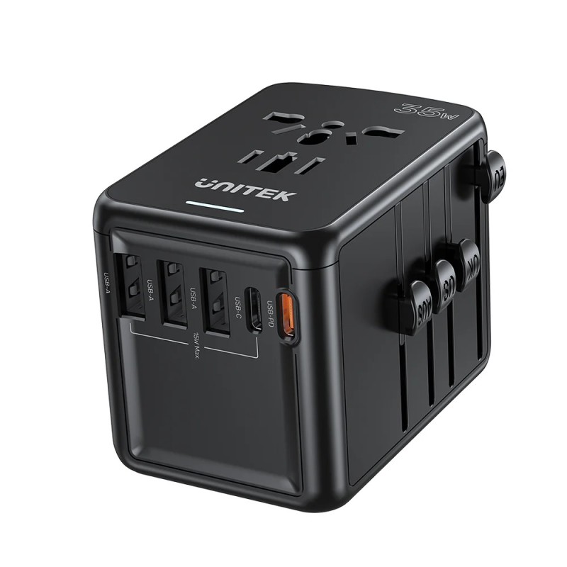 Unitek Universal Travel Wall Charger - P1121A - 35W 2xUSB-C + 3xUSB-A — Buy in Cyprus with Fast Delivery