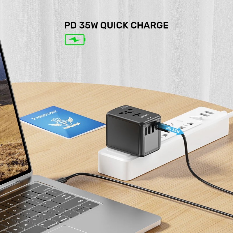 Unitek Universal Travel Wall Charger - P1121A - 35W 2xUSB-C + 3xUSB-A — Buy in Cyprus with Fast Delivery