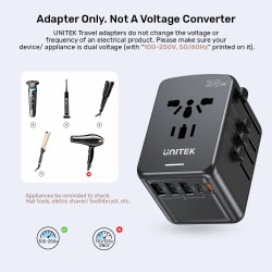 Unitek Universal Travel Wall Charger - P1121A - 35W 2xUSB-C + 3xUSB-A — Buy in Cyprus with Fast Delivery
