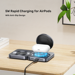 Unitek Charge Wireless Qi2 15W Foldable 3-in-1 Charging Station - P1300A - Wireless Qi2 15W Foldable 3-in-1