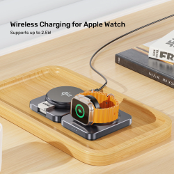 Unitek Charge Wireless Qi2 15W Foldable 3-in-1 Charging Station - P1300A - Wireless Qi2 15W Foldable 3-in-1