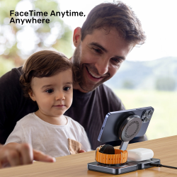 Unitek Charge Wireless Qi2 15W Foldable 3-in-1 Charging Station - P1300A - Wireless Qi2 15W Foldable 3-in-1