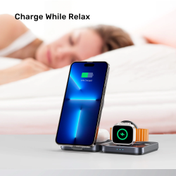 Unitek Charge Wireless Qi2 15W Foldable 3-in-1 Charging Station - P1300A - Wireless Qi2 15W Foldable 3-in-1