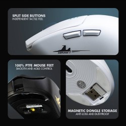 Armaggeddon Gaming Mouse - MIRAGE-V - Wired+2.4G+BT Recharge 5B White — Buy in Cyprus with Fast Delivery