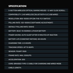 Armaggeddon Gaming Mouse - MIRAGE-V - Wired+2.4G+BT Recharge 5B White — Buy in Cyprus with Fast Delivery