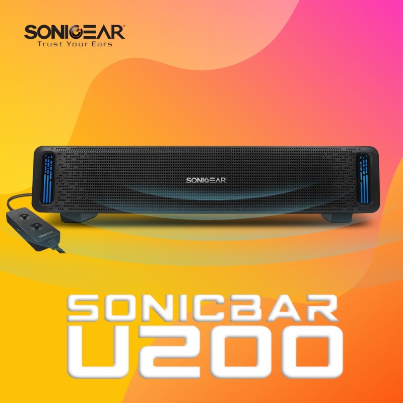 SonicGear SONICBAR USB RGB Soundbar Black - U200 - USB RGB Soundbar Black — Buy in Cyprus with Fast Delivery