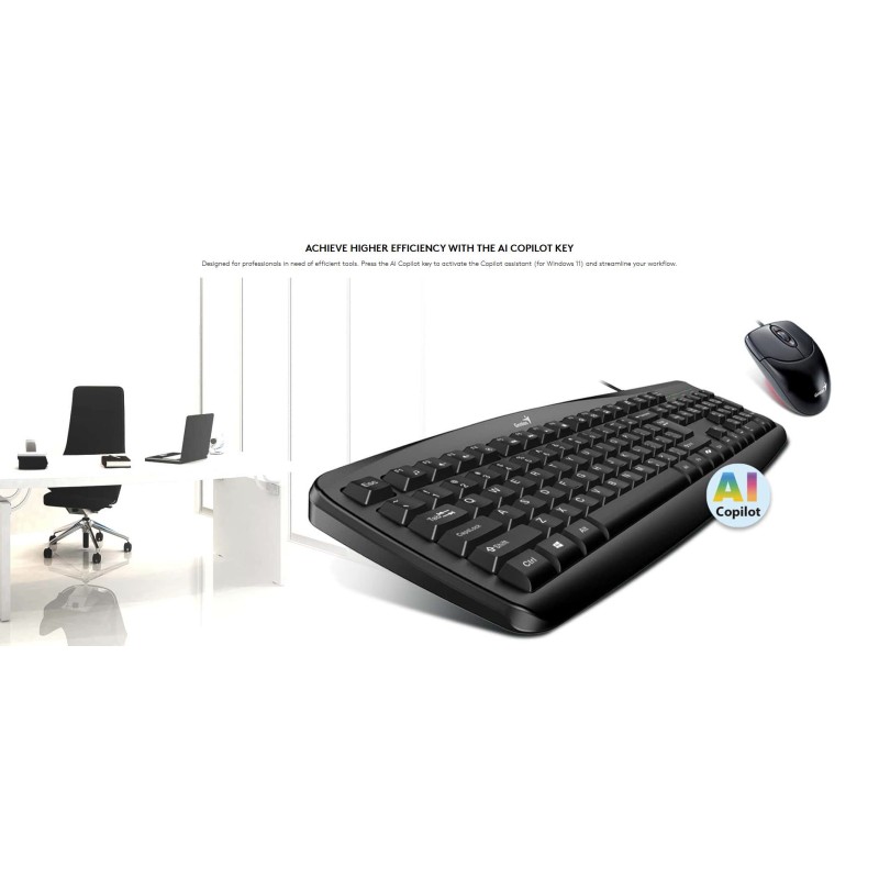 Genius Keyboard-Mouse Set - KM-200 - Wired, Russian — Buy in Cyprus with Fast Delivery