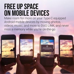 PNY Flash Drive Duo Link USB 3.2 Dual Connector OTG Capless Swivel 256GB Black FDI256DULINKTYC