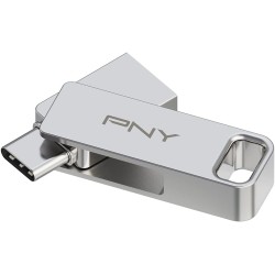 PNY Flash Drive Duo Link USB 3.2 Dual Connector OTG Capless Swivel 256GB Black FDI256DULINKTYC