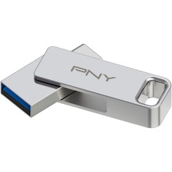 PNY Flash Drive Duo Link USB 3.2 Dual Connector OTG Capless Swivel 256GB Black FDI256DULINKTYC