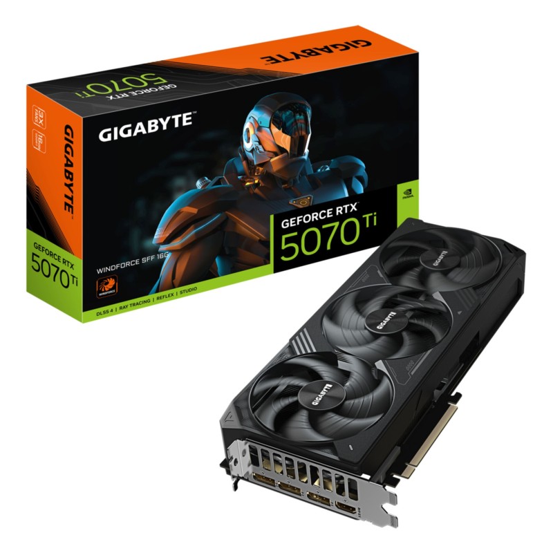 Gigabyte GeForce RTX 5070 Ti - 16GB GDDR7, 2452 MHz, Black, WINDFORCE 3X (SFF-ready) — Buy in Cyprus with Fast Delivery