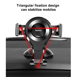 Baseus Osculum Type Gravity Dashboard Car Mount - SUYL-XP0S - Osculum Type Gravity Dashboard Car Mount Black