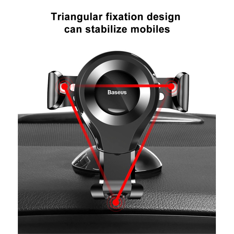 Baseus Osculum Type Gravity Dashboard Car Mount - SUYL-XP0S - Osculum Type Gravity Dashboard Car Mount Black