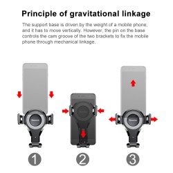 Baseus Osculum Type Gravity Dashboard Car Mount - SUYL-XP0S - Osculum Type Gravity Dashboard Car Mount Black