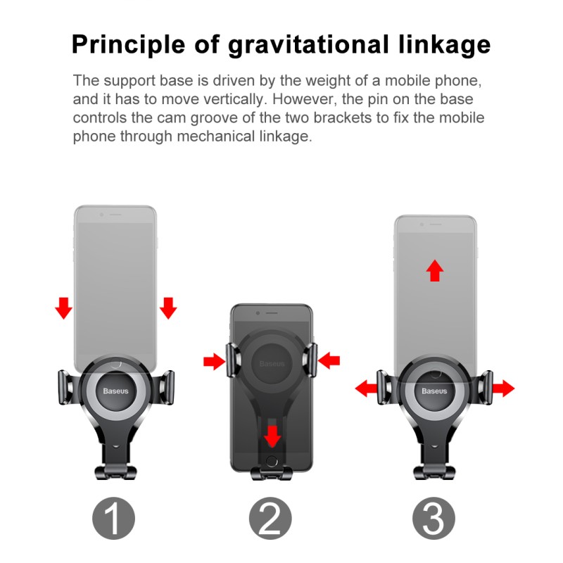 Baseus Osculum Type Gravity Dashboard Car Mount - SUYL-XP0S - Osculum Type Gravity Dashboard Car Mount Black