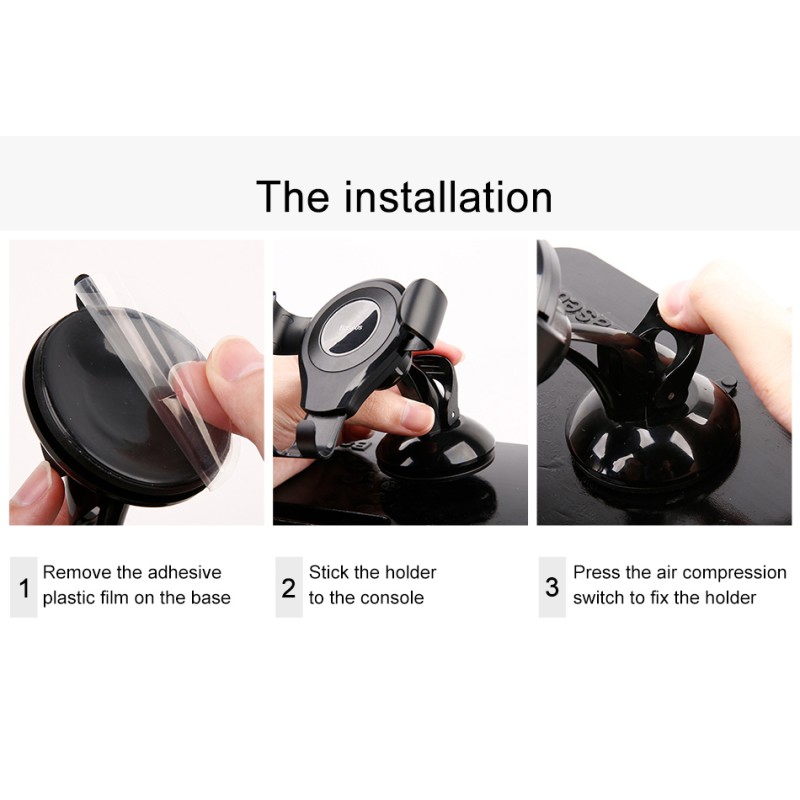 Baseus Osculum Type Gravity Dashboard Car Mount - SUYL-XP0S - Osculum Type Gravity Dashboard Car Mount Black