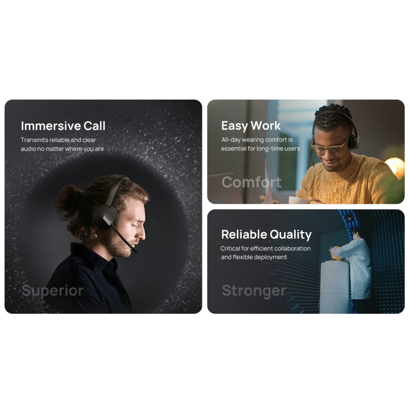 Yealink Headset Wireless Bluetooth 3-Mic NC with BT Dongle - BH70 - Dual Teams — Buy in Cyprus with Fast Delivery