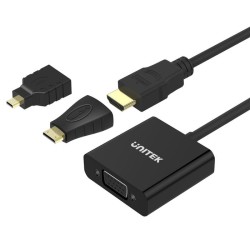 Unitek HDMI Mini Micro to VGA+Audio Converter - Y-6355 - HDMI Mini Micro to VGA+Audio Converter