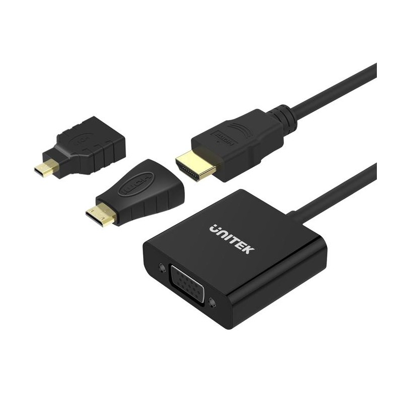Unitek HDMI Mini Micro to VGA+Audio Converter - Y-6355 - HDMI Mini Micro to VGA+Audio Converter