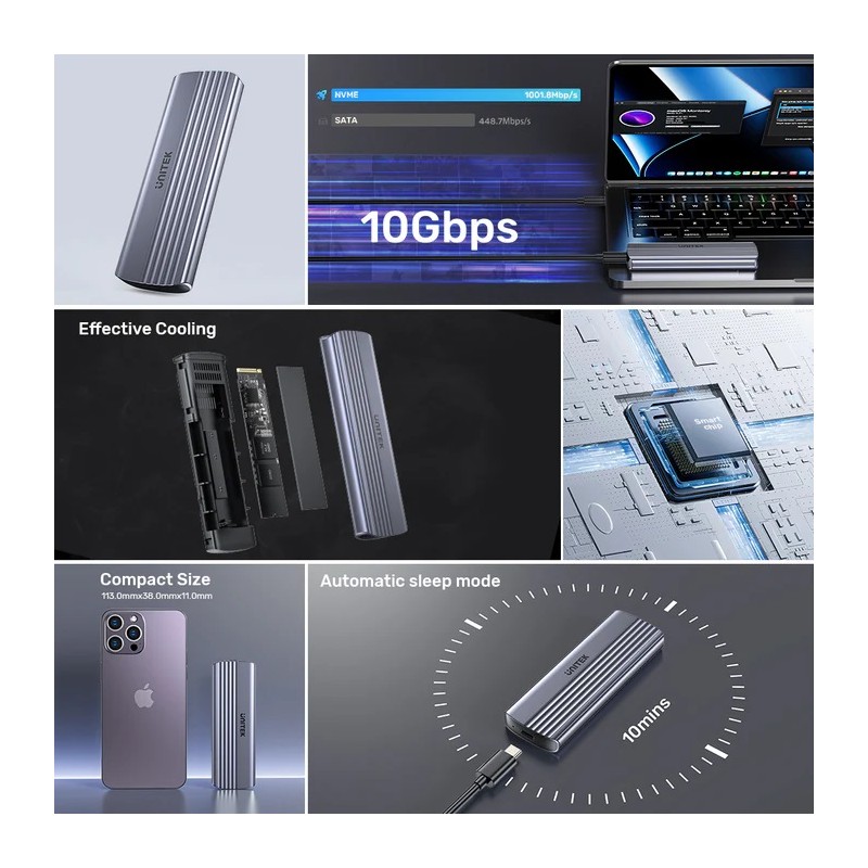 Unitek USB-C NVME PCIe Enclosure 10Gbps - S1241B - USB-C, NVME PCIe Enclosure, 10Gbps — Buy in Cyprus with Fast Delivery