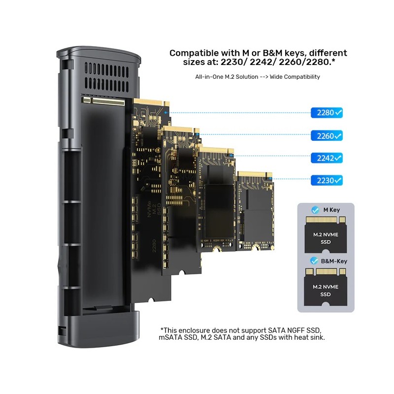 Unitek USB-C NVME PCIe Enclosure 10Gbps - S1241B - USB-C, NVME PCIe Enclosure, 10Gbps — Buy in Cyprus with Fast Delivery