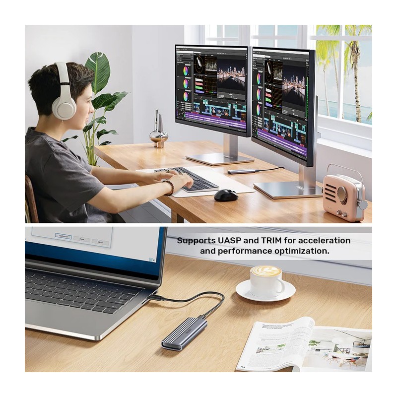 Unitek USB-C NVME PCIe Enclosure 10Gbps - S1241B - USB-C, NVME PCIe Enclosure, 10Gbps — Buy in Cyprus with Fast Delivery