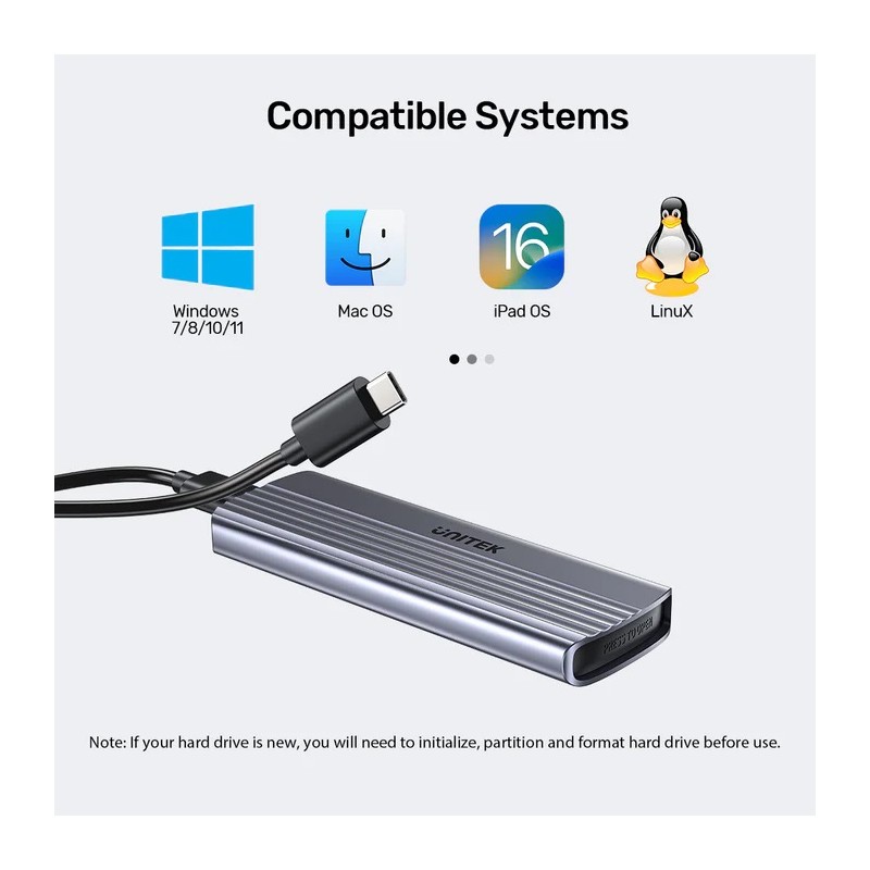 Unitek USB-C NVME PCIe Enclosure 10Gbps - S1241B - USB-C, NVME PCIe Enclosure, 10Gbps — Buy in Cyprus with Fast Delivery