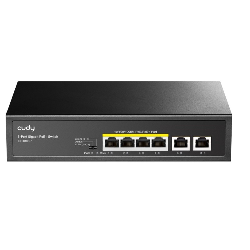 Cudy Switch PoE Gigabit - GS1006P - 4PoE + 2GbE Uplink 65W — Buy in Cyprus with Fast Delivery