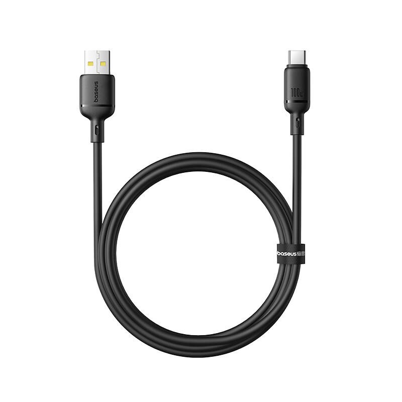 Baseus Cable USB-C to USB-A Silky Series - 1.0m - 100W - Black — Buy in Cyprus with Fast Delivery