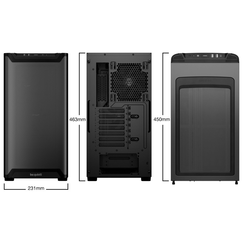 be quiet! Pure Base 501 Airflow - Mid Tower ATX Case, Black, USB-C + 2x USB-A, 2x140mm Fans — Buy in Cyprus with Fast Delivery