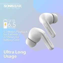 SonicGear EARPUMP - TWS 12 - ANC Sweatproof White Earphones — Buy in Cyprus with Fast Delivery
