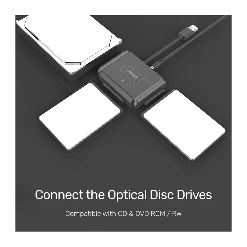 Unitek USB3.0 to SATA+IDE 2.5-3.5'' Converter - Y-3324 - 12V2A PSU (UK) — Buy in Cyprus with Fast Delivery