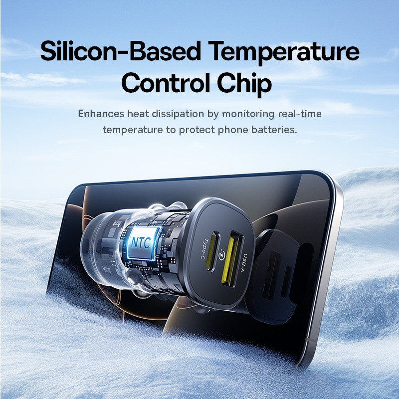 Baseus GoTrip Car Charger - DP1 - 30W U+C Cosmic Black — Buy in Cyprus with Fast Delivery