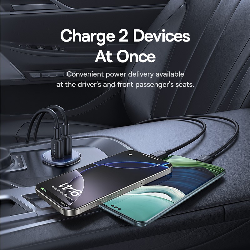 Baseus GoTrip Car Charger - DP1 - 30W U+C Cosmic Black — Buy in Cyprus with Fast Delivery