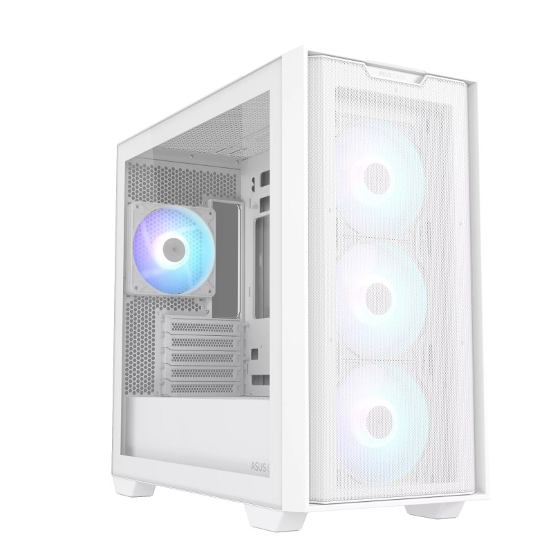 ASUS Gaming Case Micro ATX TG with 4xARGB Fans White - A21 PLUS - Micro ATX, TG, 4xARGB Fans, White