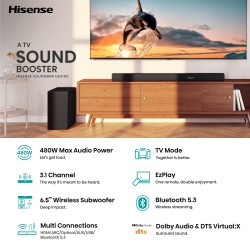 Hisense Soundbar - HS3100 - 3.1 CH 480W BT USB Optical — Buy in Cyprus with Fast Delivery