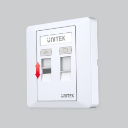 Unitek Network Wall Plate - T013A - Dual Port — Buy in Cyprus with Fast Delivery