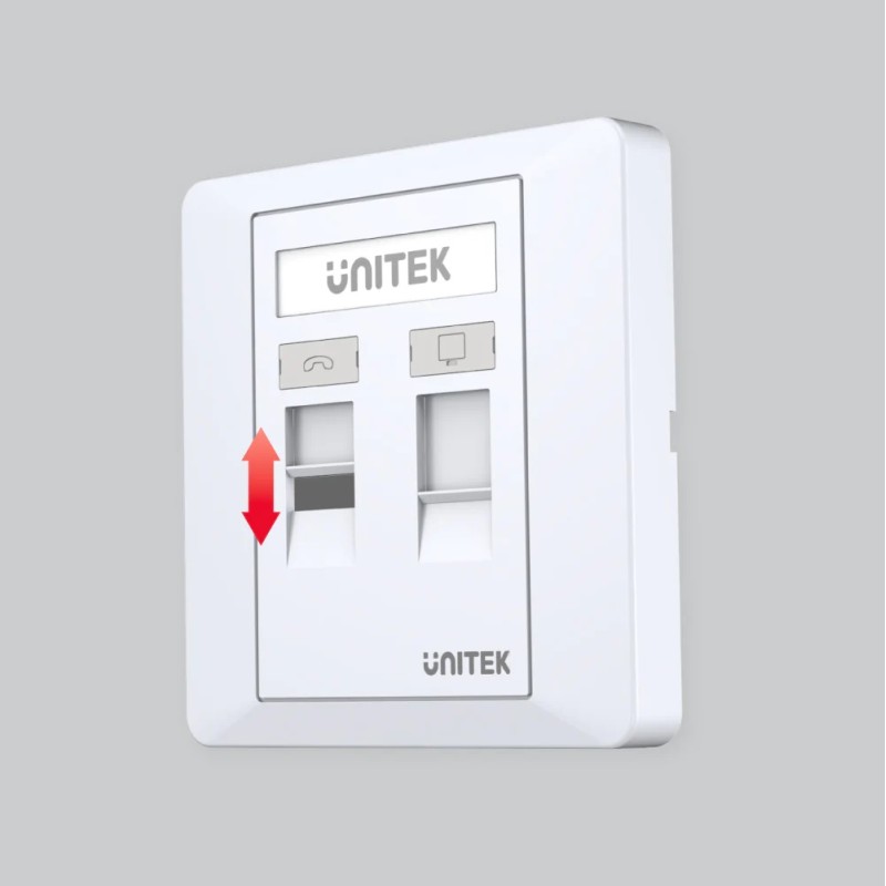 Unitek Network Wall Plate - T013A - Dual Port — Buy in Cyprus with Fast Delivery