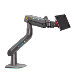 NBMounts Monitor Desk Mount - F5 - Gaming Series Single Arm RGB Monitor Desk Mount Heavy Duty up to 20kg