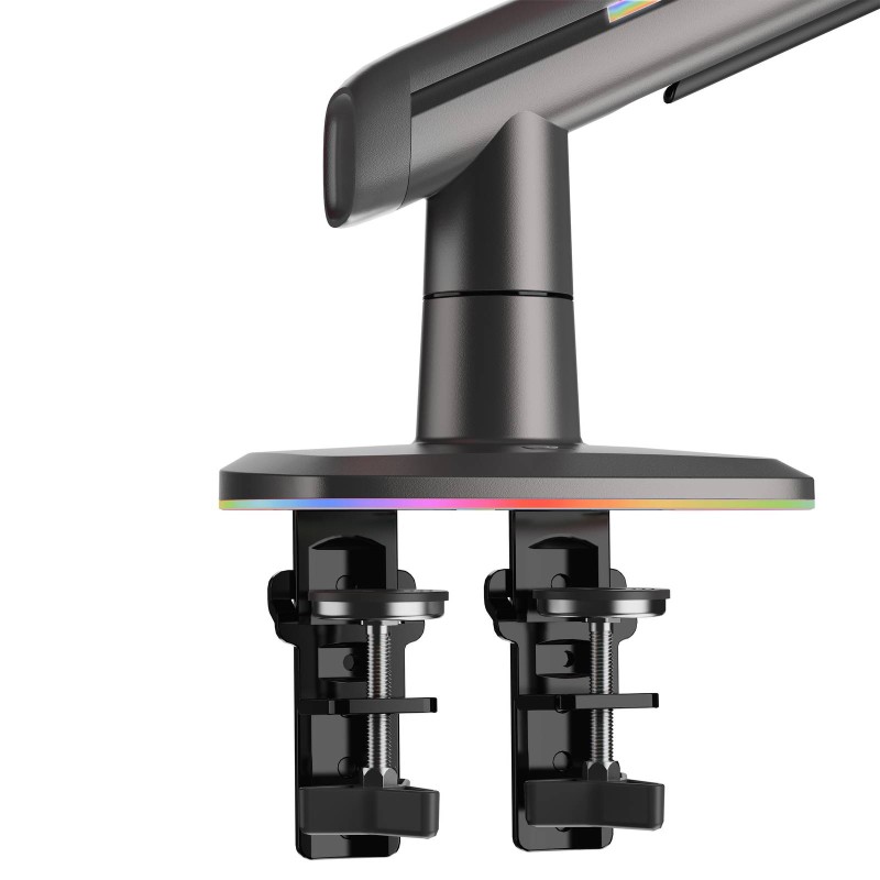 NBMounts Monitor Desk Mount - F5 - Gaming Series Single Arm RGB Monitor Desk Mount Heavy Duty up to 20kg