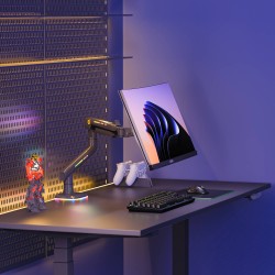 NBMounts Monitor Desk Mount - F5 - Gaming Series Single Arm RGB Monitor Desk Mount Heavy Duty up to 20kg