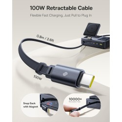 Baseus NOMOS - 5in1 Desktop 140W Wired & Wireless Charger Qi2 3xUSBC+1A with LED Display UK Plug