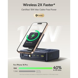 Baseus NOMOS - 5in1 Desktop 140W Wired & Wireless Charger Qi2 3xUSBC+1A with LED Display UK Plug