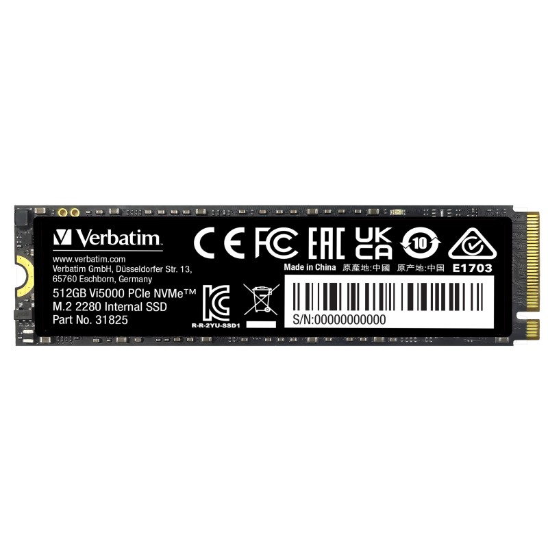 Verbatim Vi5000 512GB M.2 NVMe SSD - PCIe 4.0 x4 5000 MB/s - 49351 (Boxed) — Buy in Cyprus with Fast Delivery