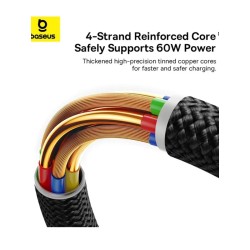 Baseus Cable USB-C to USB-A Dura Series Braided 1.0m Black+Red - USB-C to USB-A, Dura Series, Braided, 1.0m, Black+Red