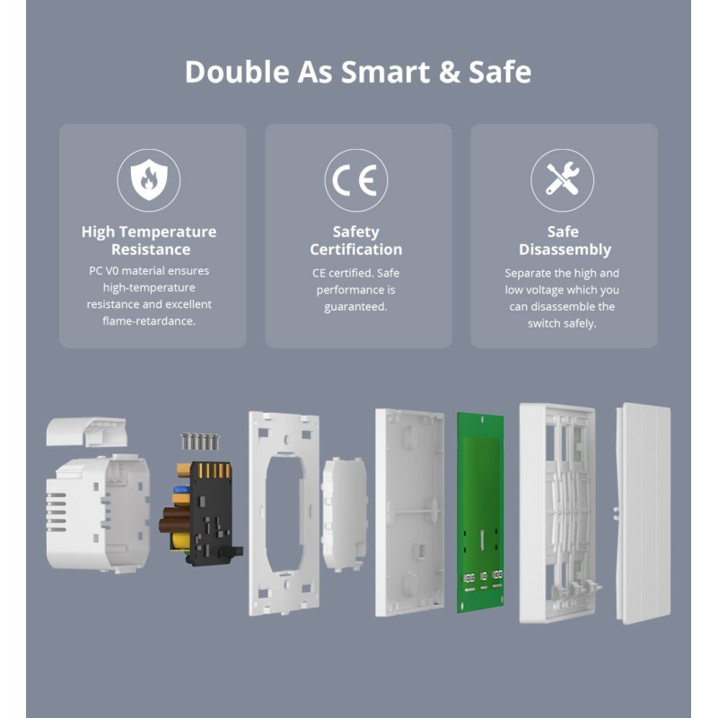 Sonoff Matter WiFi Smart Wall Mechanical Switch - M5 - 3-Button White — Buy in Cyprus with Fast Delivery