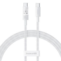 Baseus Cable USB-C to USB-C Gem Series - 100W 2.0m White — Buy in Cyprus with Fast Delivery